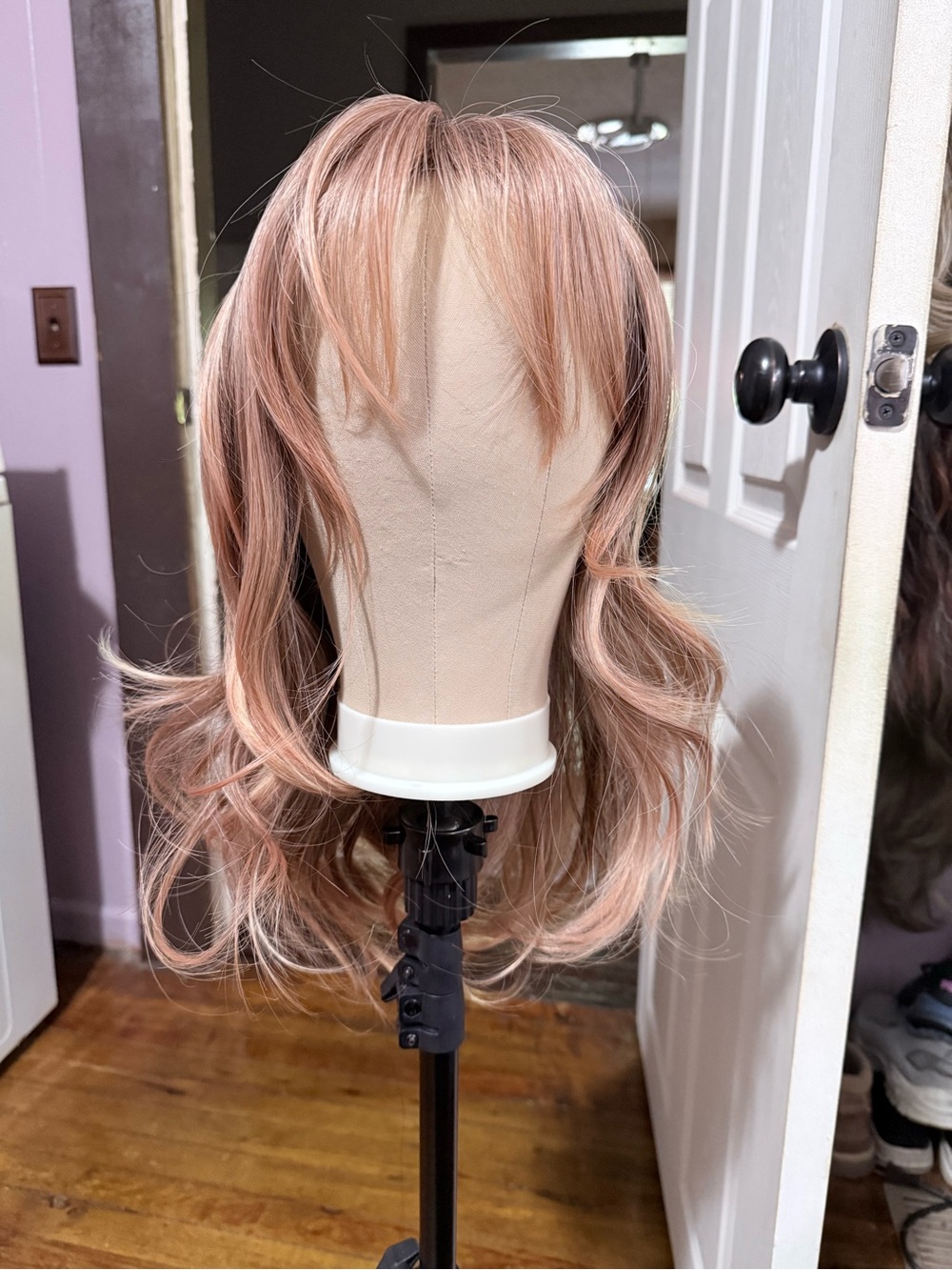 DWY clearance wig, red and blonde